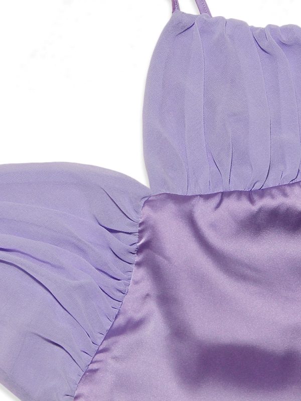 Purple Satin Back Bow Tie-Up Mini Dress Purple Satin Back Bow Tie-Up Mini Dress