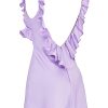 Purple Satin Frill Mini Dress Purple Satin Frill Mini Dress