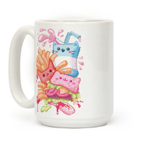 Purrger and fries Pixel Art Coffee Mug Purrger and fries Pixel Art Coffee Mug
