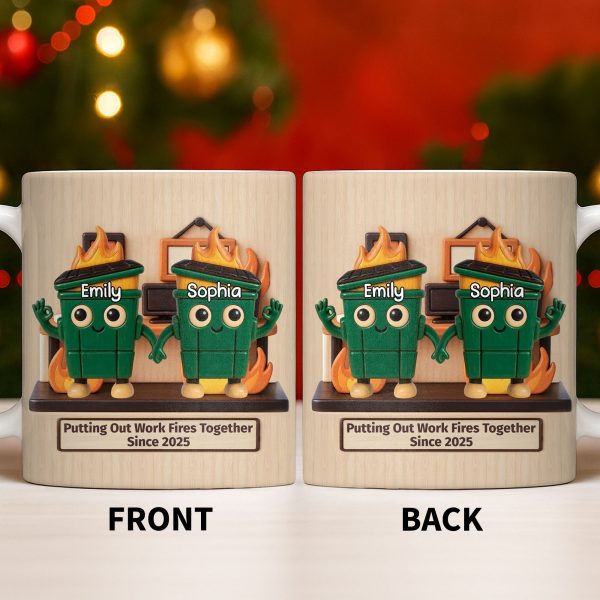 Putting Out Work Fires Together, Cartoon Fire Extinguishers - Personalized Custom Coffee Mug - COL119_MG Putting Out Work Fires Together, Cartoon Fire Extinguishers - Personalized Custom Coffee Mug - COL119_MG