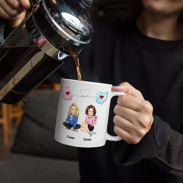 QR Voice Upload Code Miles Apart But Besties At Heart - Personalized Mug QR Voice Upload Code Miles Apart But Besties At Heart - Personalized Mug