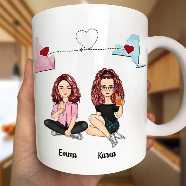 QR Voice Upload Code Miles Apart But Besties At Heart - Personalized Mug QR Voice Upload Code Miles Apart But Besties At Heart - Personalized Mug
