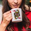 Queen of Hearts Card Personalized Mug, Classic Retro Love Valentine Gift with Custom Name Queen of Hearts Card Personalized Mug, Classic Retro Love Valentine Gift with Custom Name