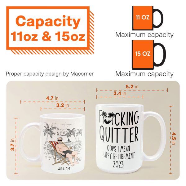 Quitter Oops Mean Happy Retirement - Personalized Mug Quitter Oops Mean Happy Retirement - Personalized Mug