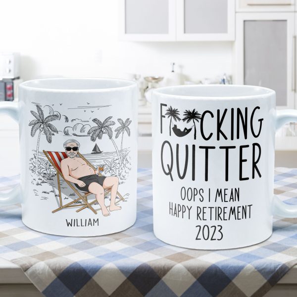 Quitter Oops Mean Happy Retirement - Personalized Mug Quitter Oops Mean Happy Retirement - Personalized Mug