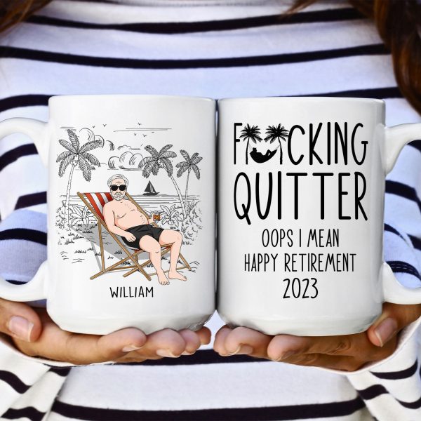 Quitter Oops Mean Happy Retirement - Personalized Mug Quitter Oops Mean Happy Retirement - Personalized Mug