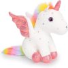 Rainbow Pink Unicorn Plush Soft Stuffed Animal Toy