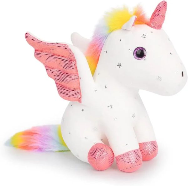 Rainbow Pink Unicorn Plush Soft Stuffed Animal Toy