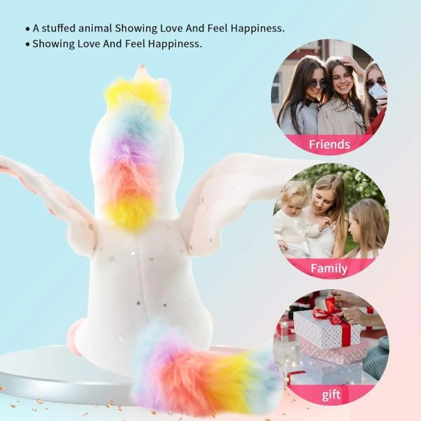 Rainbow Pink Unicorn Plush Soft Stuffed Animal Toy
