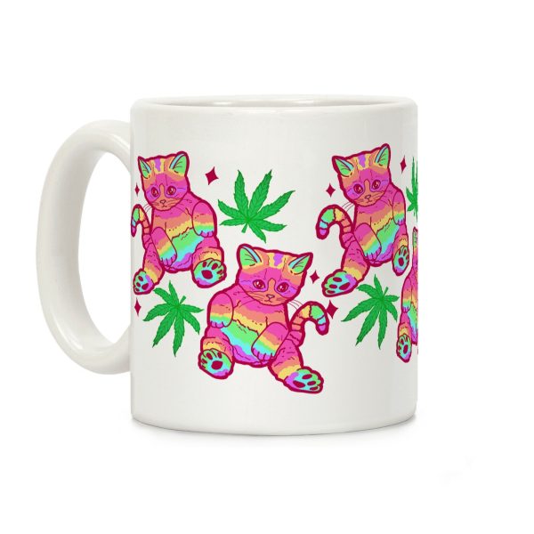 Rainbow Weed Kitty Coffee Mug