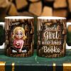 Reading 3D Effect Girl Who Loves Books - Personalized White Edge-to-Edge Mug
