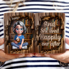 Reading 3D Effect Girl Who Loves Books - Personalized White Edge-to-Edge Mug
