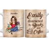 Reading Easily Distracted By Books & Coffee - Gift For Reading - Personalized White Edge-to-Edge Mug Reading Easily Distracted By Books & Coffee - Gift For Reading - Personalized White Edge-to-Edge Mug