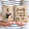 Reading Easily Distracted By Books & Coffee - Gift For Reading - Personalized White Edge-to-Edge Mug Reading Easily Distracted By Books & Coffee - Gift For Reading - Personalized White Edge-to-Edge Mug