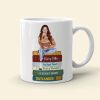 Reading Girl Sitting On Bookstack, Personalized White Mug Reading Girl Sitting On Bookstack, Personalized White Mug