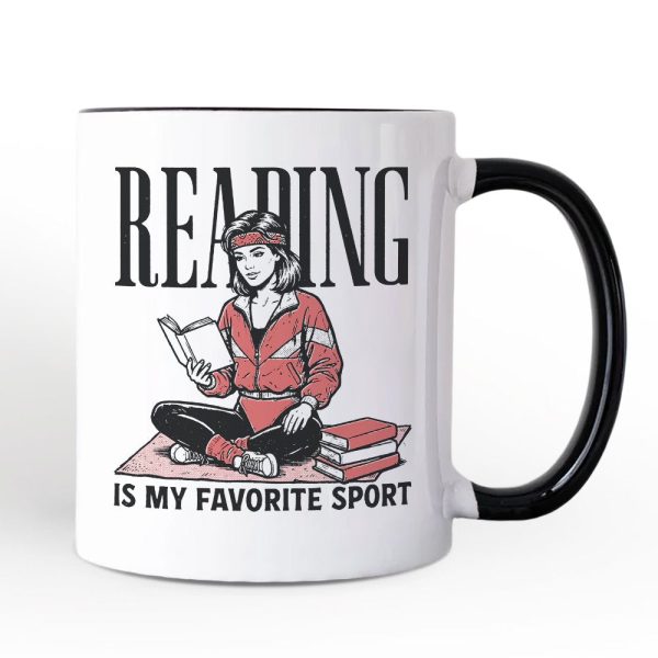 Reading Is My Favorite Sport Bookworm Personalized Mug, Retro Bibliophile Gift with Custom Name Reading Is My Favorite Sport Bookworm Personalized Mug, Retro Bibliophile Gift with Custom Name