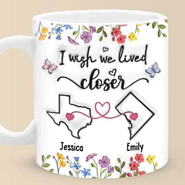 Real Friendship Transcends Time And Space - Bestie Personalized Custom 3D Inflated Effect Printed Mug - New Arrival, Gift For Best Friends, BFF, Sisters AMZ