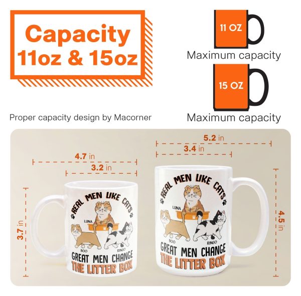 Real Men Like Cats Great Men Change The Litter Box - Personalized Mug Real Men Like Cats Great Men Change The Litter Box - Personalized Mug
