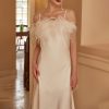 Real Silk Sleeveless Ostrich Feather Mid-Calf Dresses Real Silk Sleeveless Ostrich Feather Mid-Calf Dresses