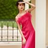 Real Silk Sleeveless Ostrich Feather Mid-Calf Dresses Real Silk Sleeveless Ostrich Feather Mid-Calf Dresses