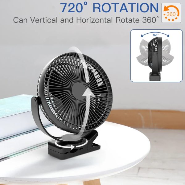 Rechargeable Desk Fan | Portable, Quiet, Clip-On For Home, Office, Outdoor Rechargeable Desk Fan | Portable, Quiet, Clip-On For Home, Office, Outdoor