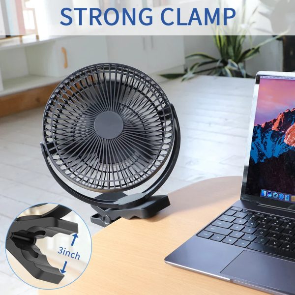 Rechargeable Desk Fan | Portable, Quiet, Clip-On For Home, Office, Outdoor Rechargeable Desk Fan | Portable, Quiet, Clip-On For Home, Office, Outdoor
