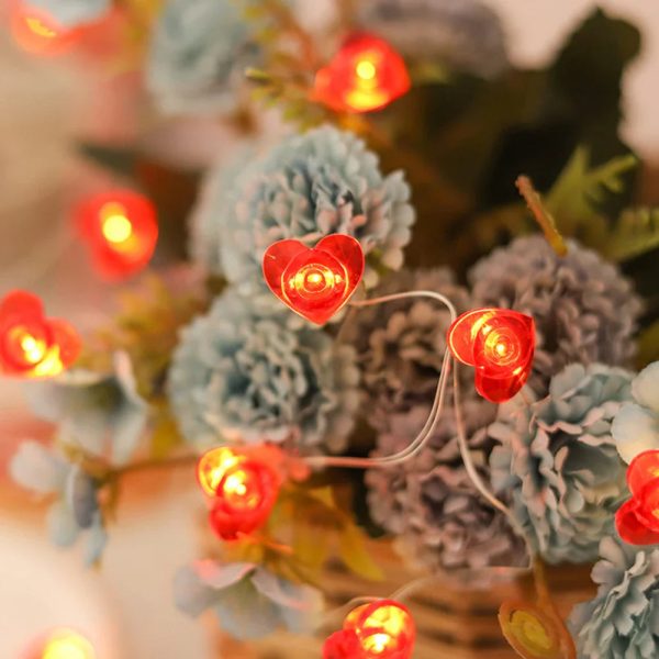 Red Heart LED String Lights for Valentine’s Day Decor Red Heart LED String Lights for Valentine’s Day Decor