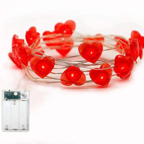 Red Heart LED String Lights for Valentine’s Day Decor Red Heart LED String Lights for Valentine’s Day Decor