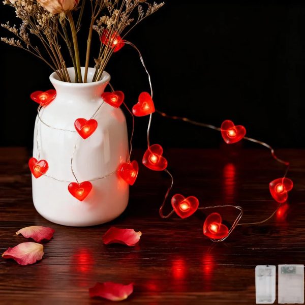 Red Heart LED String Lights for Valentine’s Day Decor Red Heart LED String Lights for Valentine’s Day Decor