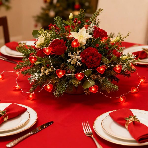 Red Heart LED String Lights for Valentine’s Day Decor Red Heart LED String Lights for Valentine’s Day Decor