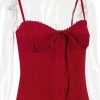 Red Lace Patchwork Buttoned Mini Dress Red Lace Patchwork Buttoned Mini Dress