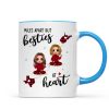 Red Plaid Long Distance Doll Besties Personalized Mug Red Plaid Long Distance Doll Besties Personalized Mug
