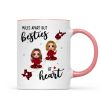 Red Plaid Long Distance Doll Besties Personalized Mug Red Plaid Long Distance Doll Besties Personalized Mug