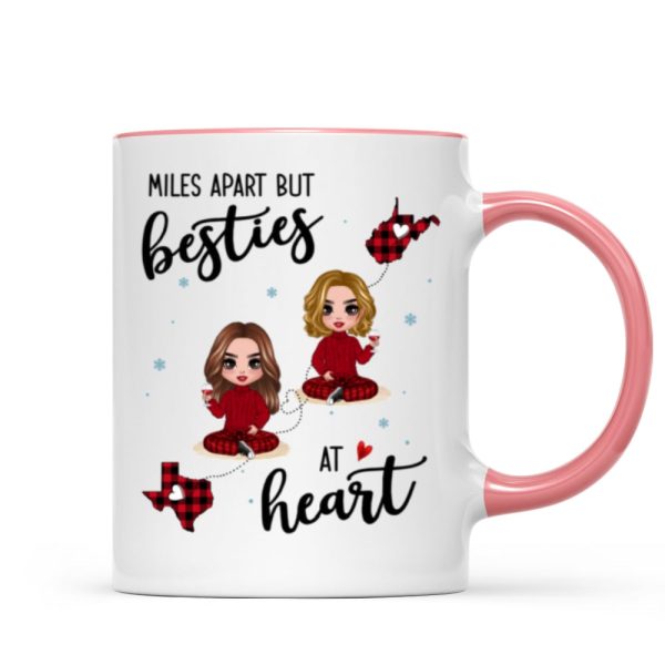 Red Plaid Long Distance Doll Besties Personalized Mug Red Plaid Long Distance Doll Besties Personalized Mug