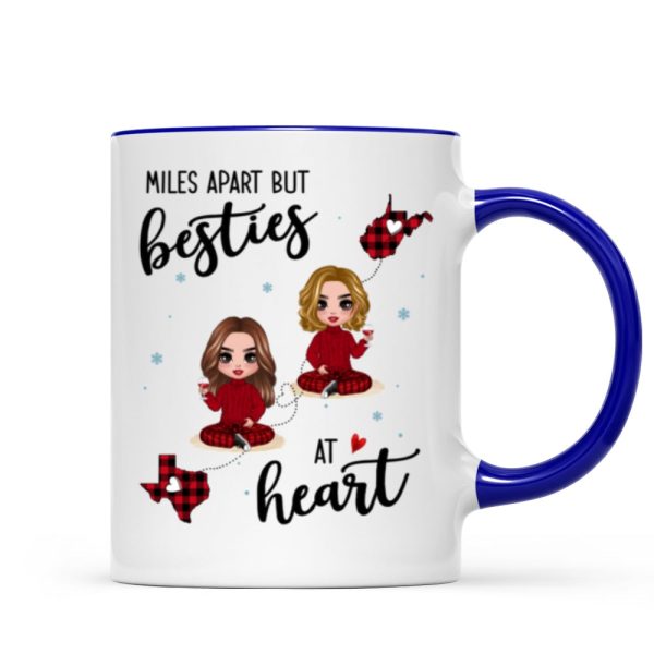 Red Plaid Long Distance Doll Besties Personalized Mug Red Plaid Long Distance Doll Besties Personalized Mug