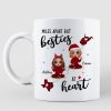 Red Plaid Long Distance Doll Besties Personalized Mug Red Plaid Long Distance Doll Besties Personalized Mug