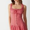 Red Plaid Maxi Dress