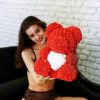 Red Rose Teddy Bear 40cm Artificial Rose Flower Gift Red Rose Teddy Bear 40cm Artificial Rose Flower Gift