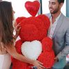 Red Rose Teddy Bear 40cm Artificial Rose Flower Gift Red Rose Teddy Bear 40cm Artificial Rose Flower Gift