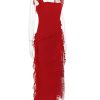 Red Ruffle Split Maxi Dress Red Ruffle Split Maxi Dress