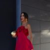 Red Ruffled Pleated Strapless Mini Dress Red Ruffled Pleated Strapless Mini Dress