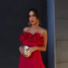 Red Ruffled Pleated Strapless Mini Dress Red Ruffled Pleated Strapless Mini Dress