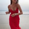 Red Ruffles Maxi Dress