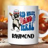 Red, White & Feral Raccoon Personalized Mug, Wild Patriot American Gift with Custom Name Red, White & Feral Raccoon Personalized Mug, Wild Patriot American Gift with Custom Name