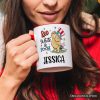Red White & Proud Personalized Mug, Patriotic 4th of July Celebration Pooh Bear Gift with Custom Name