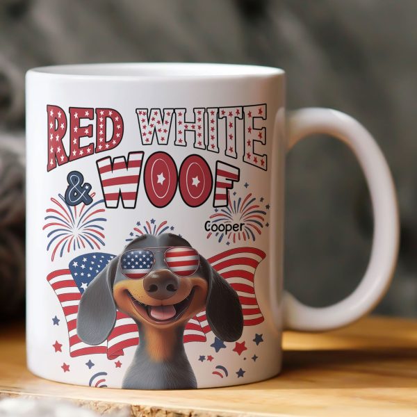 Red White Woof - Personalized Mug Red White Woof - Personalized Mug