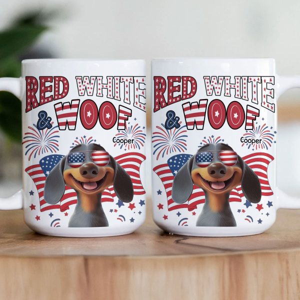 Red White Woof - Personalized Mug Red White Woof - Personalized Mug