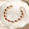 Red Zircon Heart Chain Bracelet Red Zircon Heart Chain Bracelet