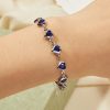 Red Zircon Heart Chain Bracelet Red Zircon Heart Chain Bracelet