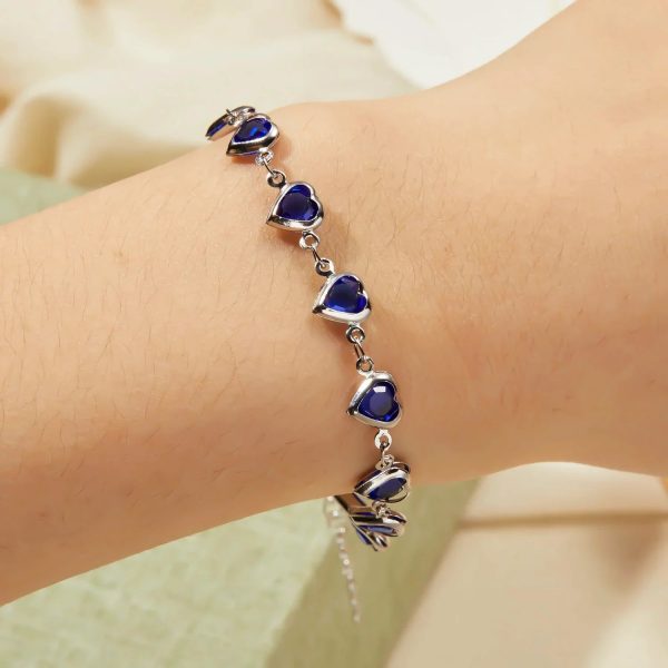 Red Zircon Heart Chain Bracelet Red Zircon Heart Chain Bracelet